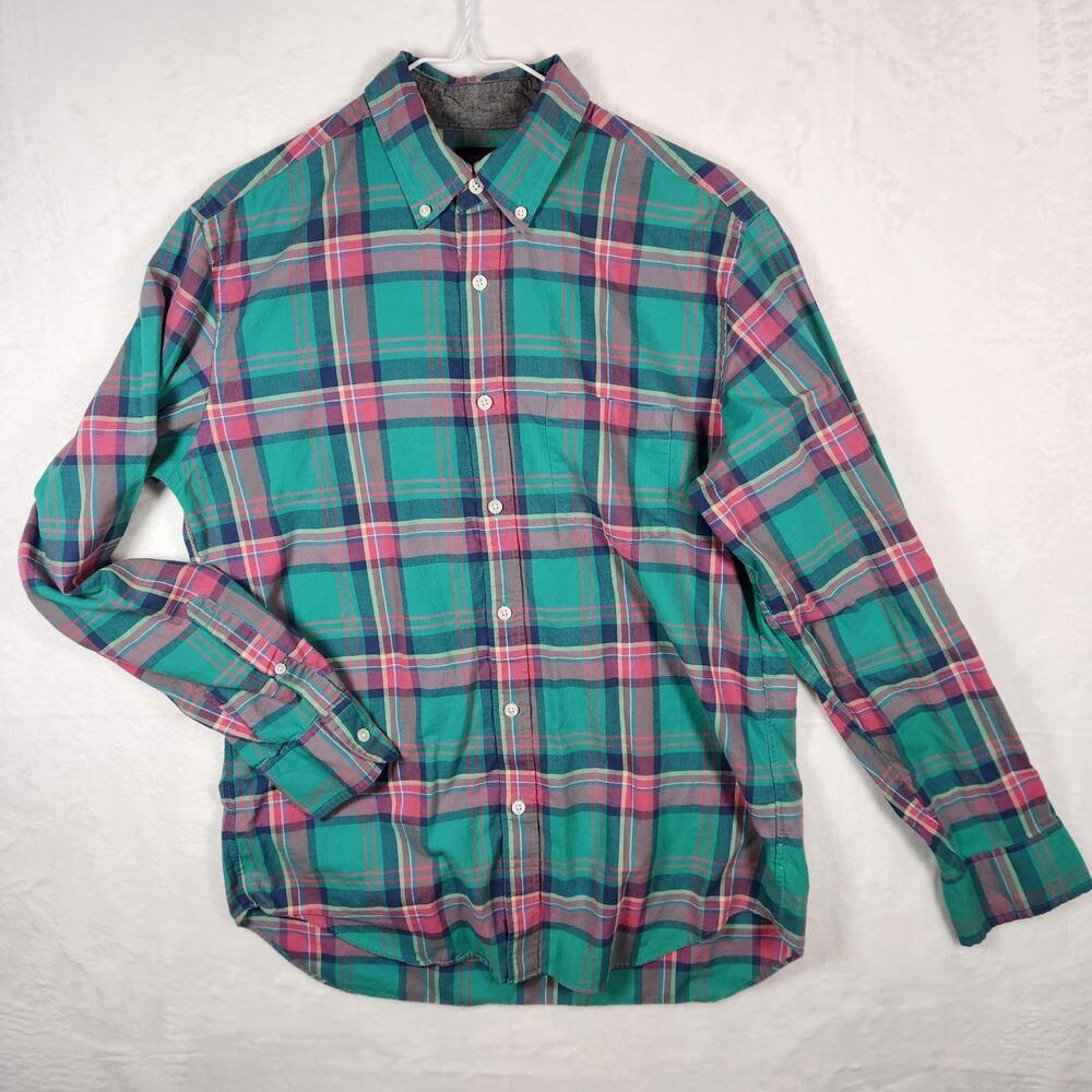 J Crew Multicolor‎ Plaid Long Sleeve Button Down Shirt Size Medium